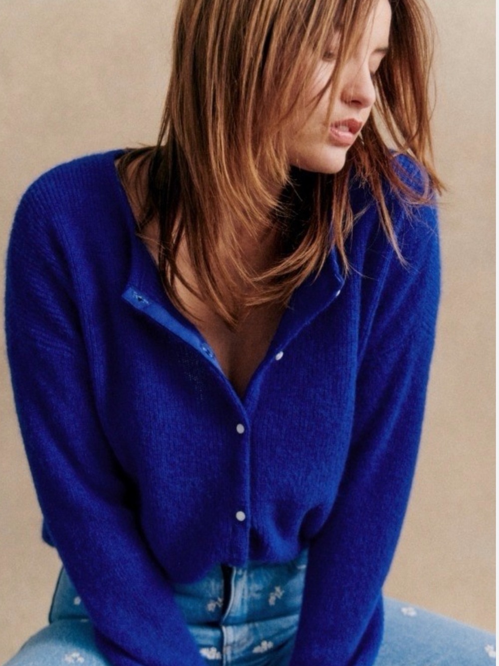 Sezane Gaspard Cardigan in Royal blue size M